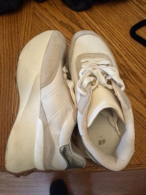 H&M Cream and White Chunky Platform Trainers